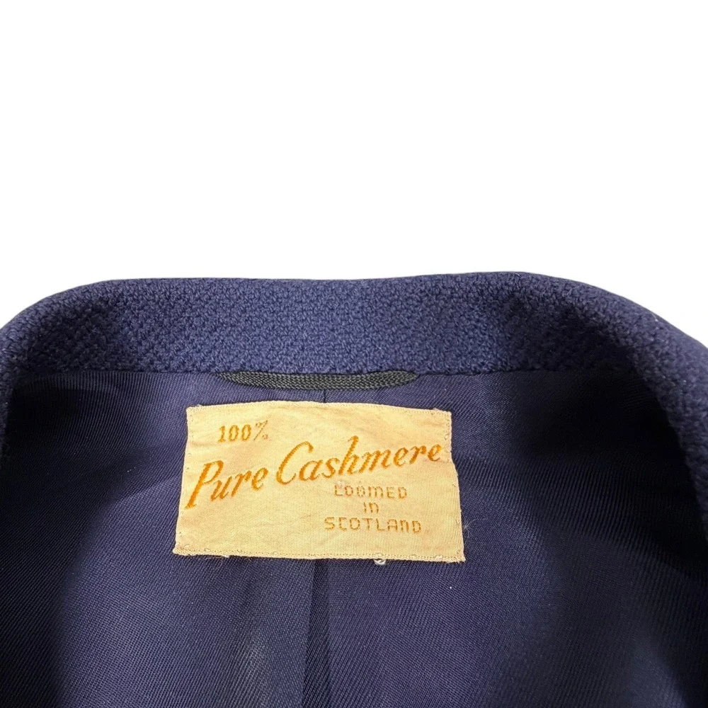1950s Cashmere Patch Pocket Navy Blue Ireland Made Loomed Blazer 44R  Rockabilly